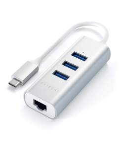 Satechi Type C 2 In 1 Usb Hub With Ethernet Silver