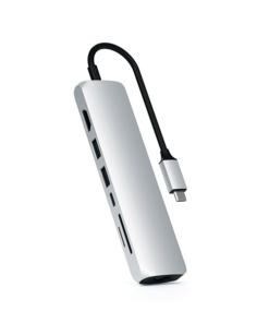 Satechi Usb C Slim Multi Port With Ethernet Adapter Silver