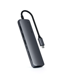 Satechi Usb C Slim Multi Port With Ethernet Adapter Space Gray