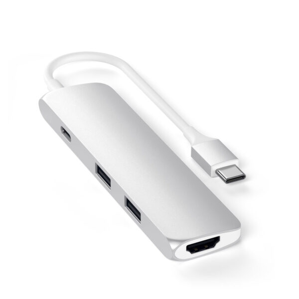 Satechi Slim Aluminum Type C Multi Port Adapter 4k Silver