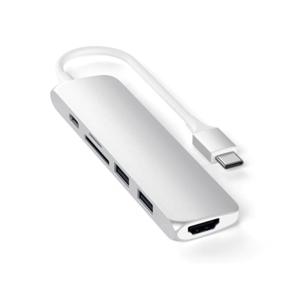 Satechi Slim Aluminum Type C Multi Port Adapter V2 Silver