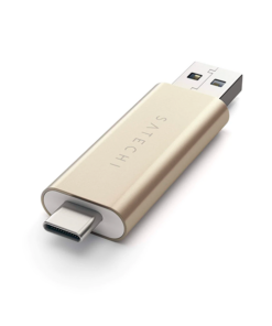 Satechi Aluminum Type C Usb 3.0 And Micro Sd Card Reader Gold
