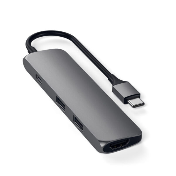 Satechi Slim Aluminum Type C Multi Port Adapter 4k Space Gray