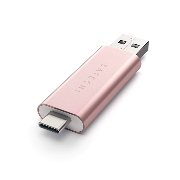 Satechi Aluminum Type C Usb 3.0 And Micro Sd Card Reader Rose Gold